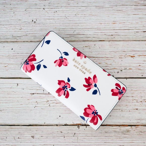 NWT Kate Spade Staci Tea Garden Toss Slim Wallet - Picture 3 of 7